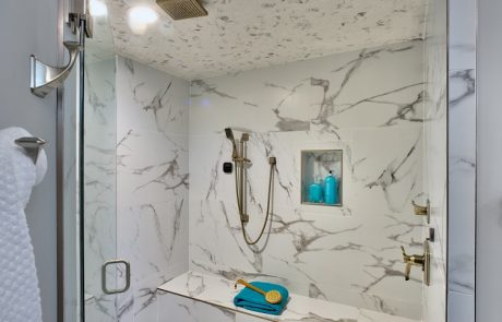 modern bathroom design with steam shower