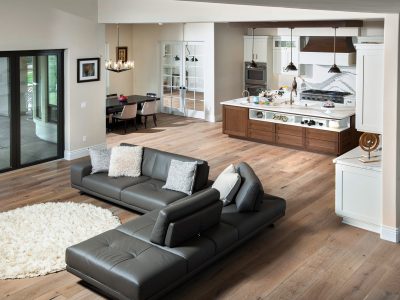 kitchen with large kitchen island