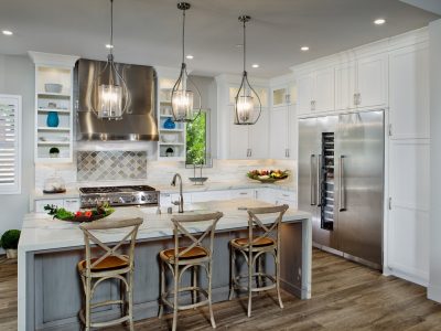 gray and white kitchen design-www.vkhourydesign.com