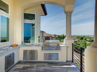 outdoor kitchen design in a veranda